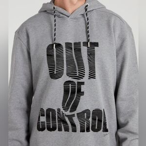 Just Cavalli gray distorted 'Out Of Control' printed hoodie sweatshirt
